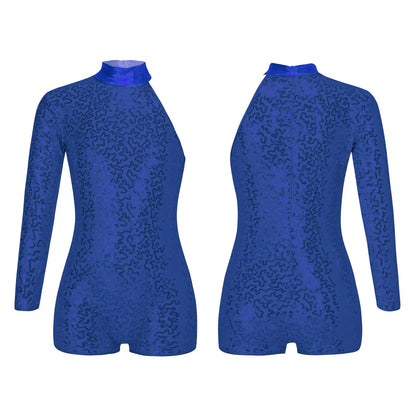Girls' Ballet Leotard with Sequin Zipper