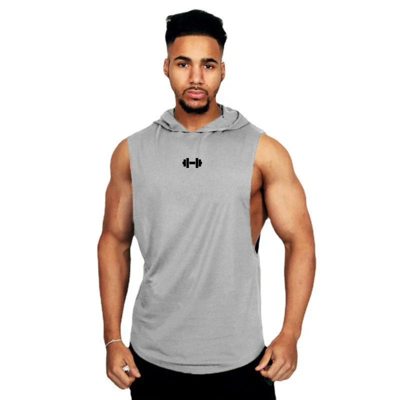 Men's Breathable Cotton Hooded Tank Tops