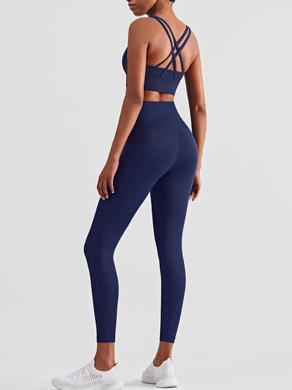 Yoga Workout Set Push Up Bra Leggings