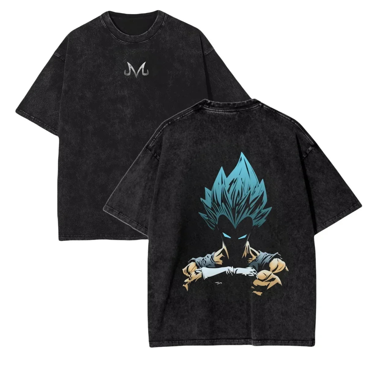 Men's DBZ Vegeta Vintage Wash Oversized Fitness T-Shirt