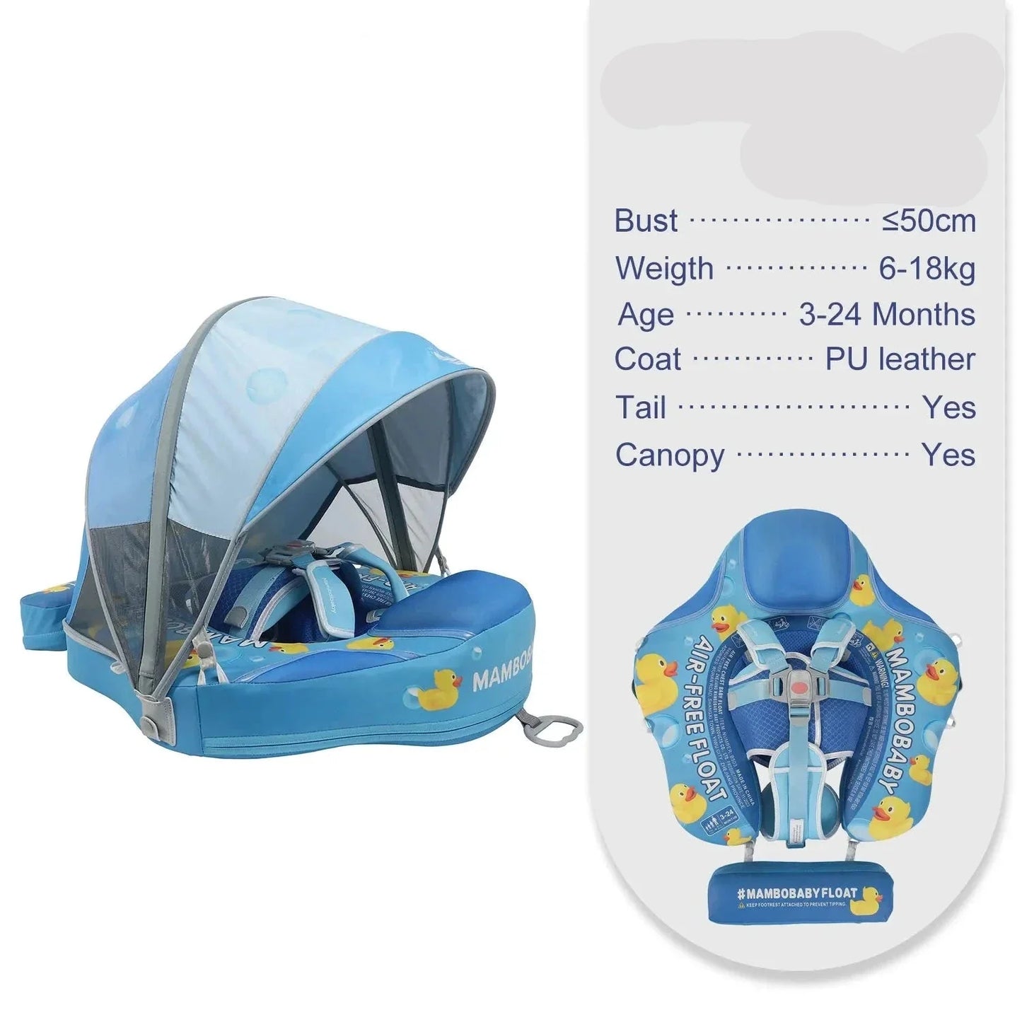Float 2 Canopy & Chest Support for Safe & Fun Baby Swimming