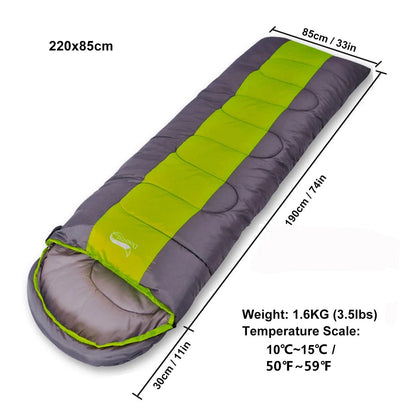 Camping Sleeping Bag Lightweight 4 Season Warm & Cold Envelope