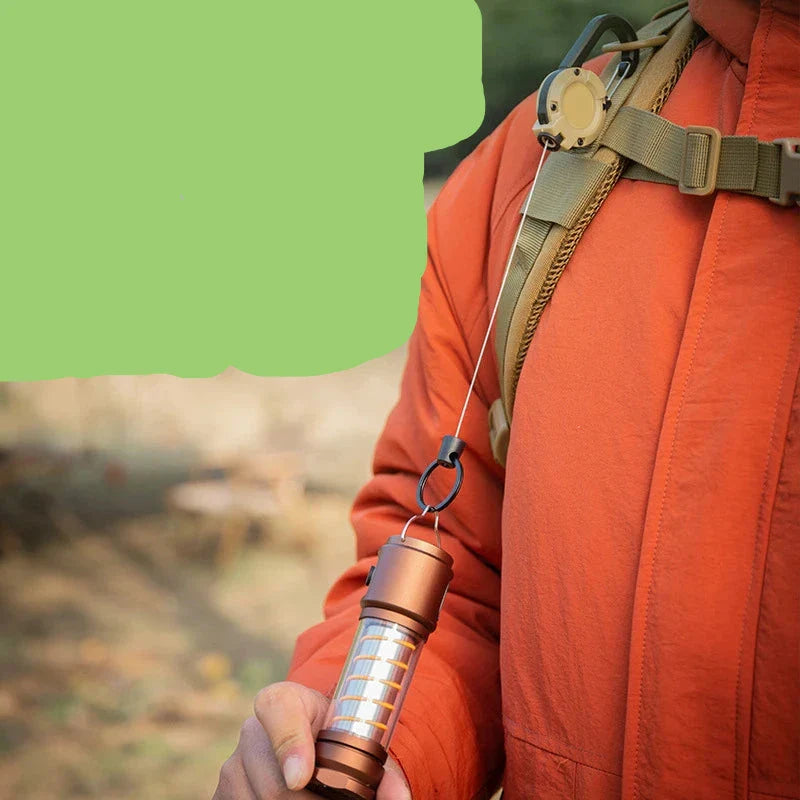 Outdoor Retractable Key Chain with Wire Rope Reel