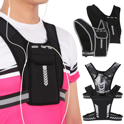 Reflective Running Vest with Phone Pocket