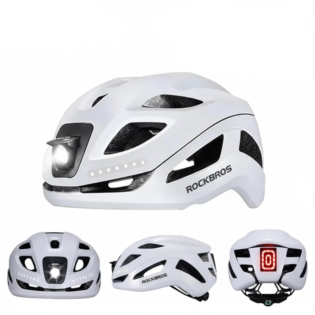 Adjustable Cycling Helmet with Rechargeable Type-C Safety Light