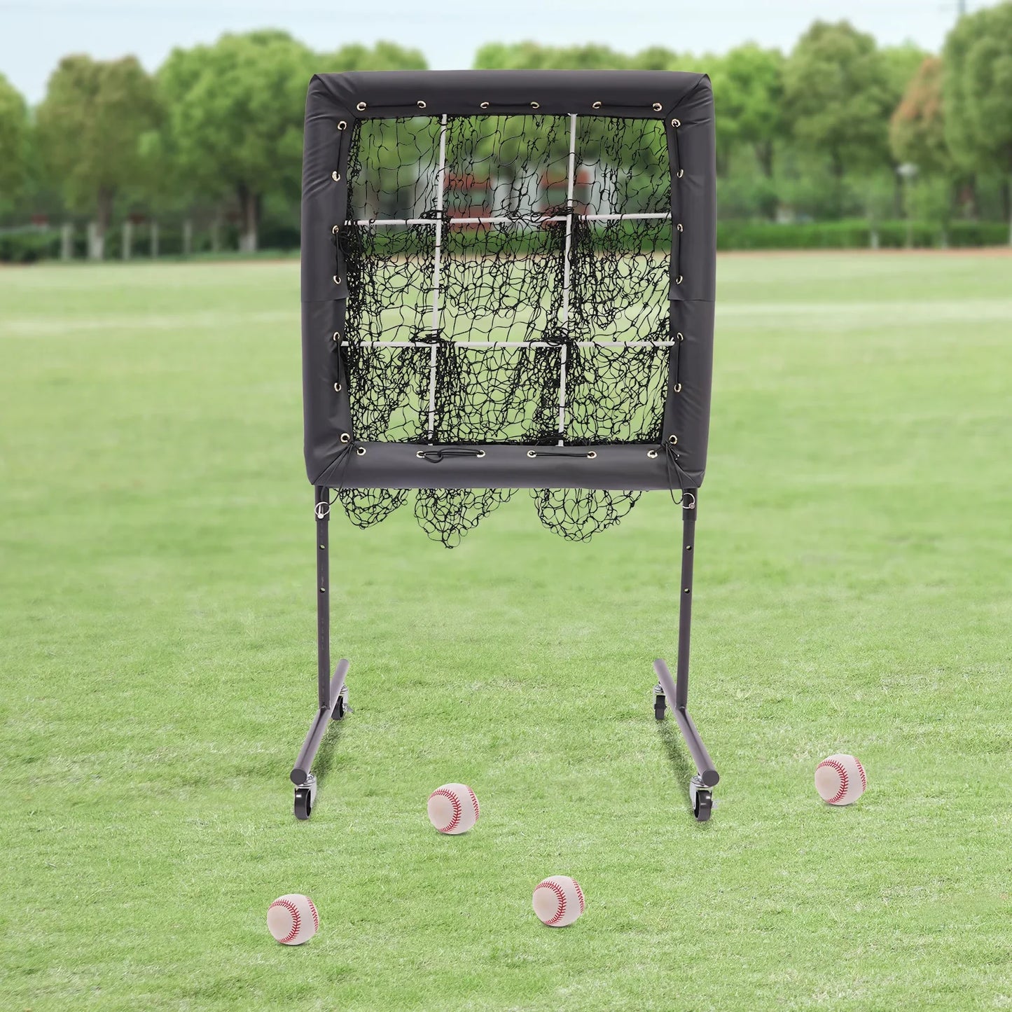 Improve Your Game  Baseball Training Net & Adjustable Trainer Aid