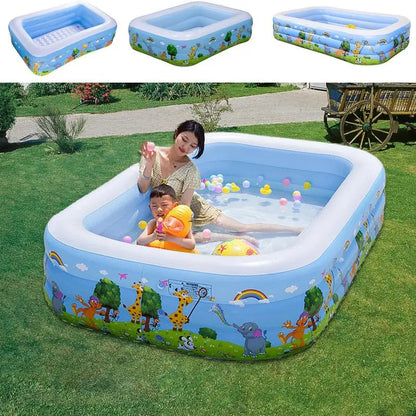 Heavy Duty Inflatable Pool with Reinforced Sides for Family Fun