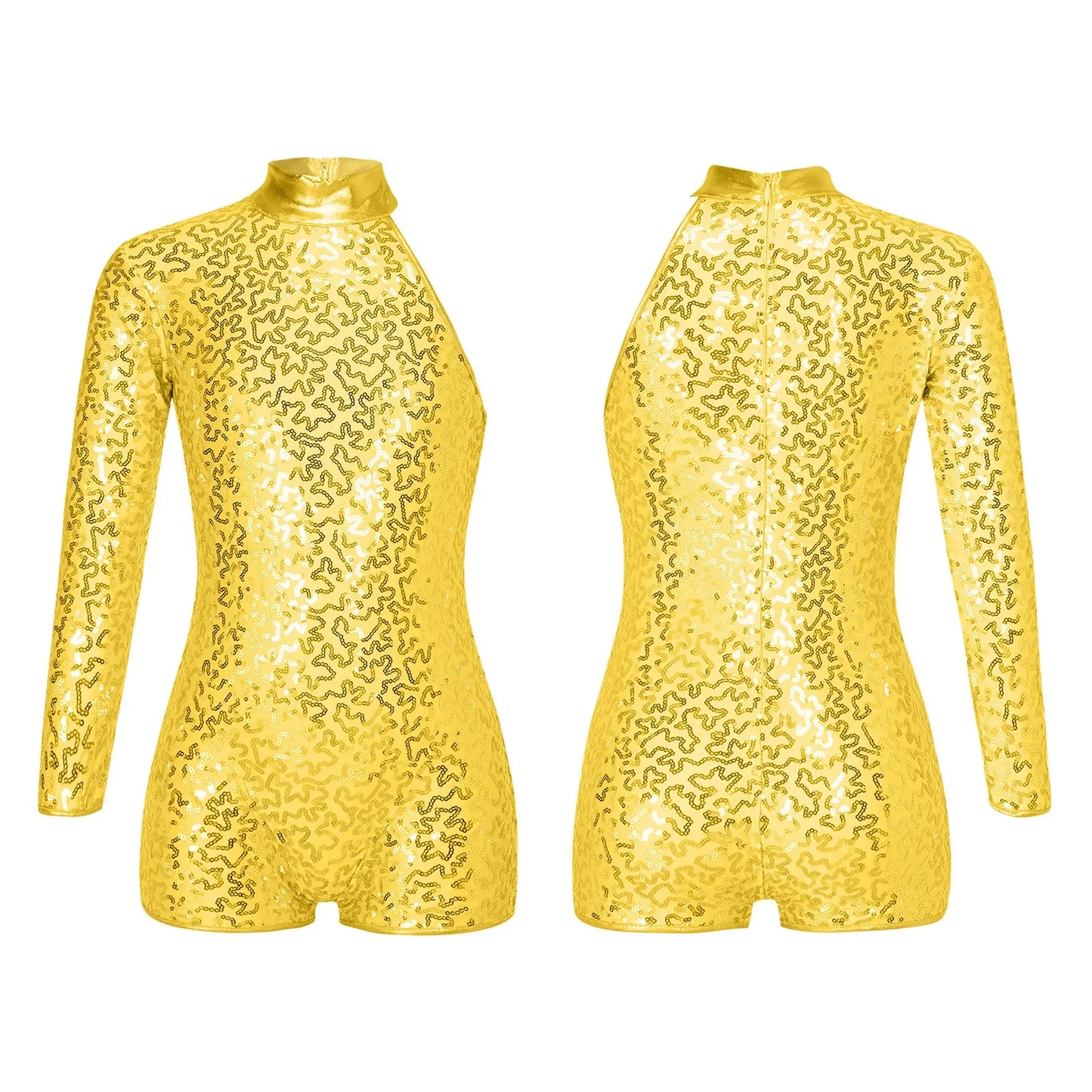 Girls' Ballet Leotard with Sequin Zipper