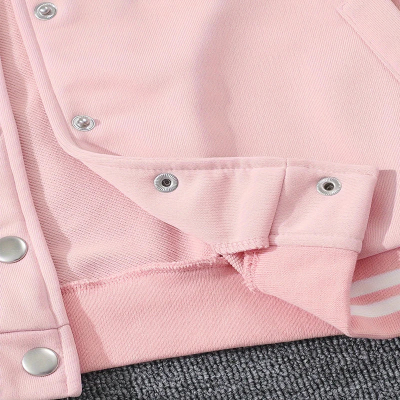 Autumn Winter Girls Letter Embroidery Baseball Uniform Set