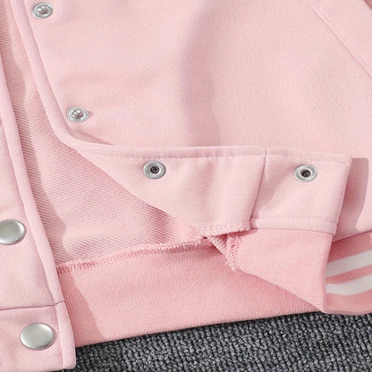 Autumn Winter Girls Letter Embroidery Baseball Uniform Set