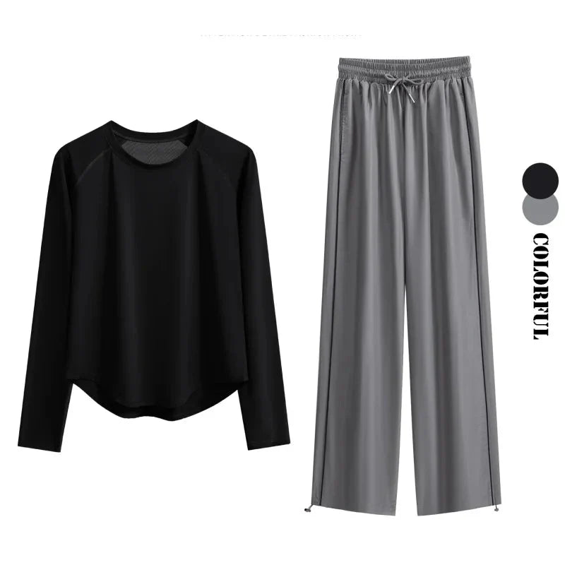 Women’s 2-Piece Tracksuit Loose Sports Top & Sweatpants Set