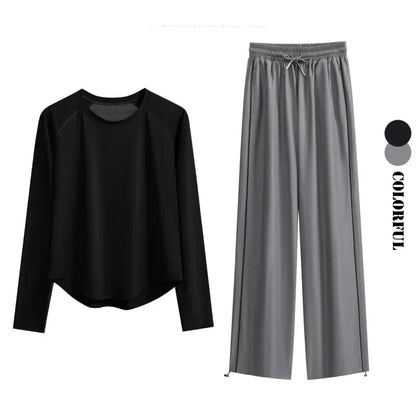 Women’s 2-Piece Tracksuit Loose Sports Top & Sweatpants Set