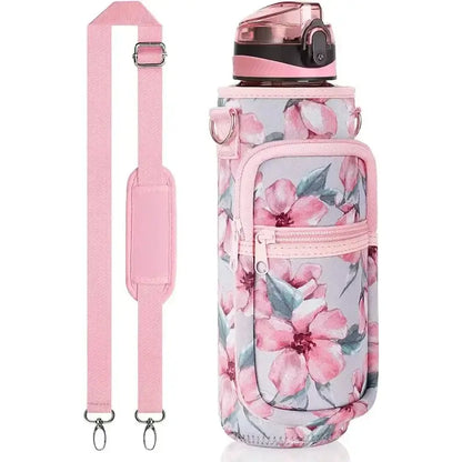 Water Bottle Sleeve with Phone Pouch & Strap | Outdoor Bag