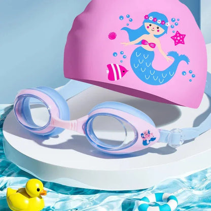 Waterproof Anti Fog Kids Swim Goggles and Cap
