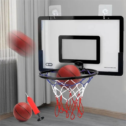 Indoor Basketball Fun Wall-Mounted Hoop and Ball Set