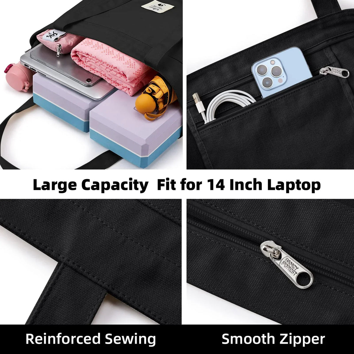 Yoga Bag Canvas Tote Sports & Pilates Mat Carrier for Travel & Gym