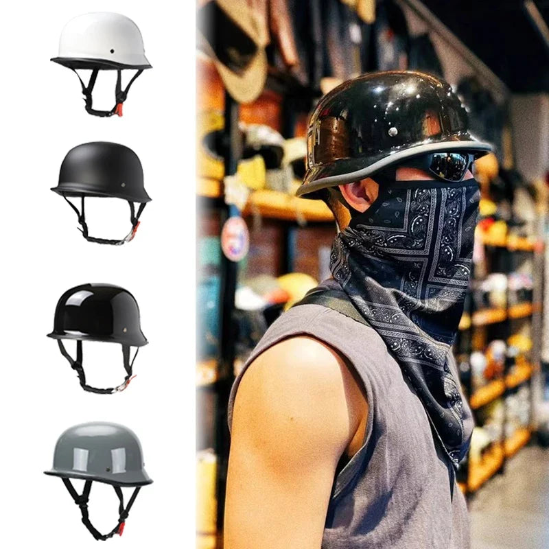 Vintage Half Helmet: Retro Open Face Summer Motorcycle