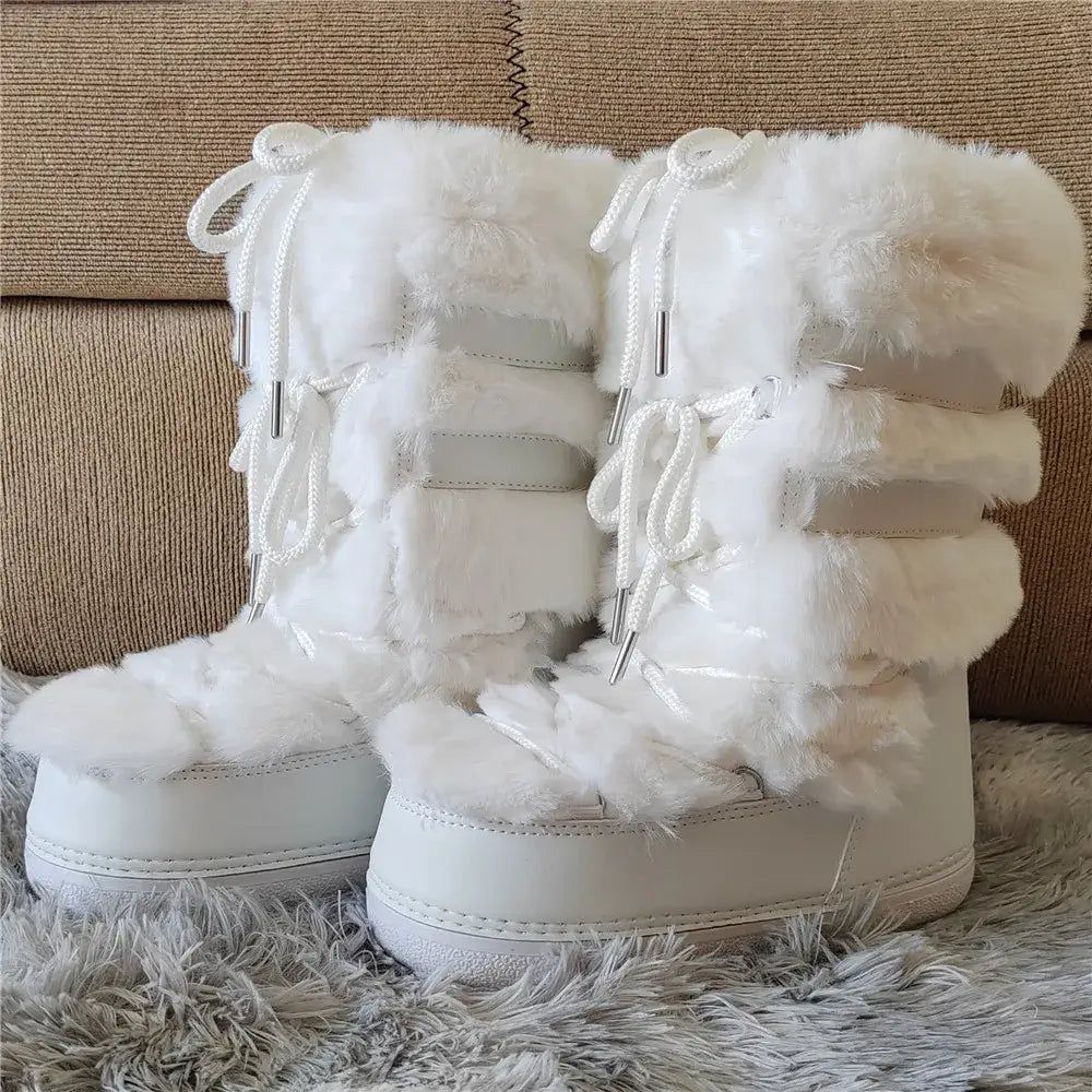 Stay Warm in Style  Y2K Fur Boots