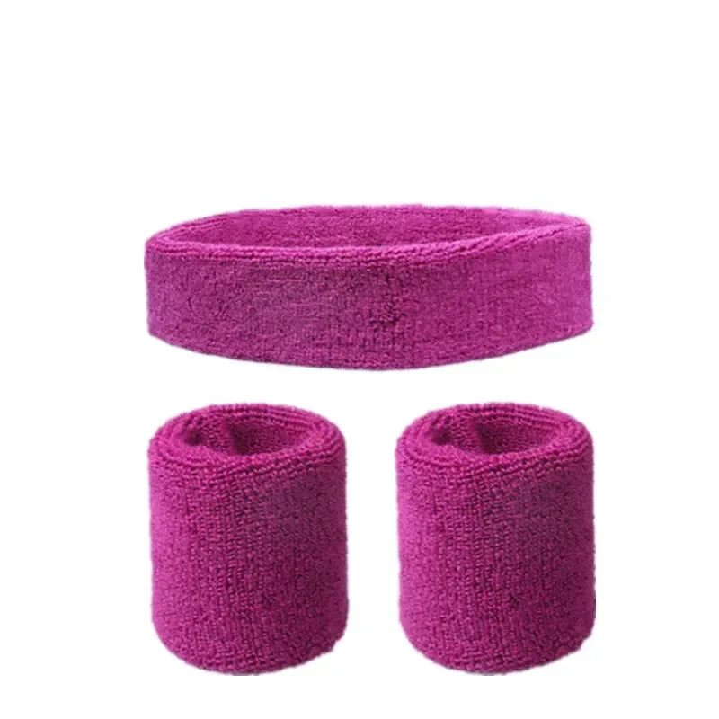 Cotton Sweatband Bundle Headband and Wristbands