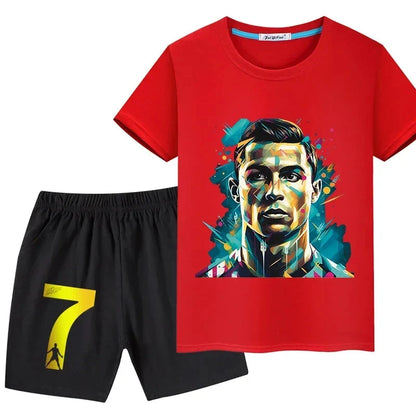 Ronaldo Kids' Summer T-Shirt Pure Cotton 2-Piece Outfit