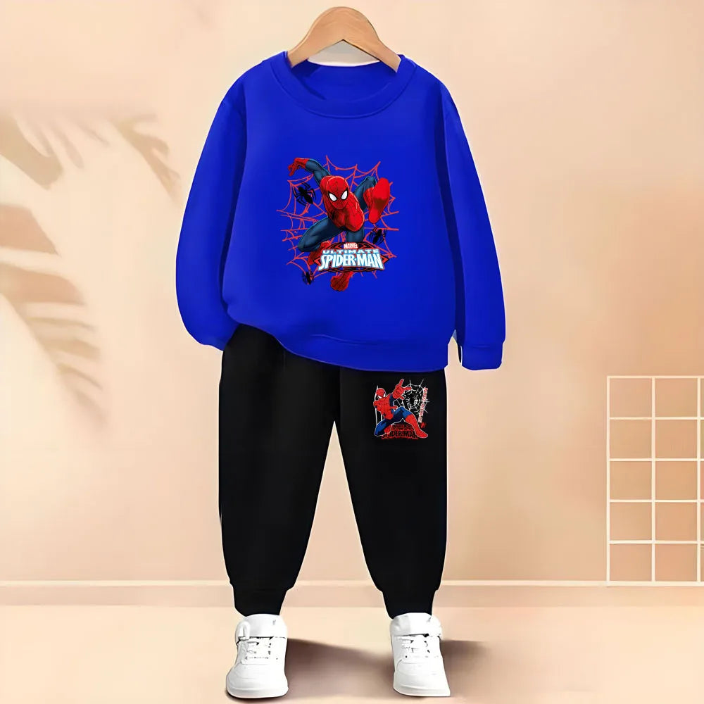 Kids Cartoon Pullover & Sweatpants Set for Spring/Fall
