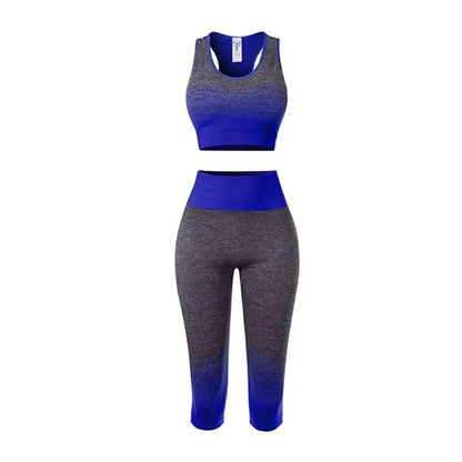 2-Piece Yoga Set with Elastic Sports Bra