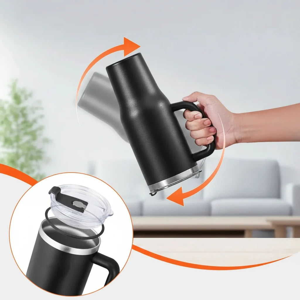 Double-Walled Stainless Steel Sports Bottle & Coffee Cup
