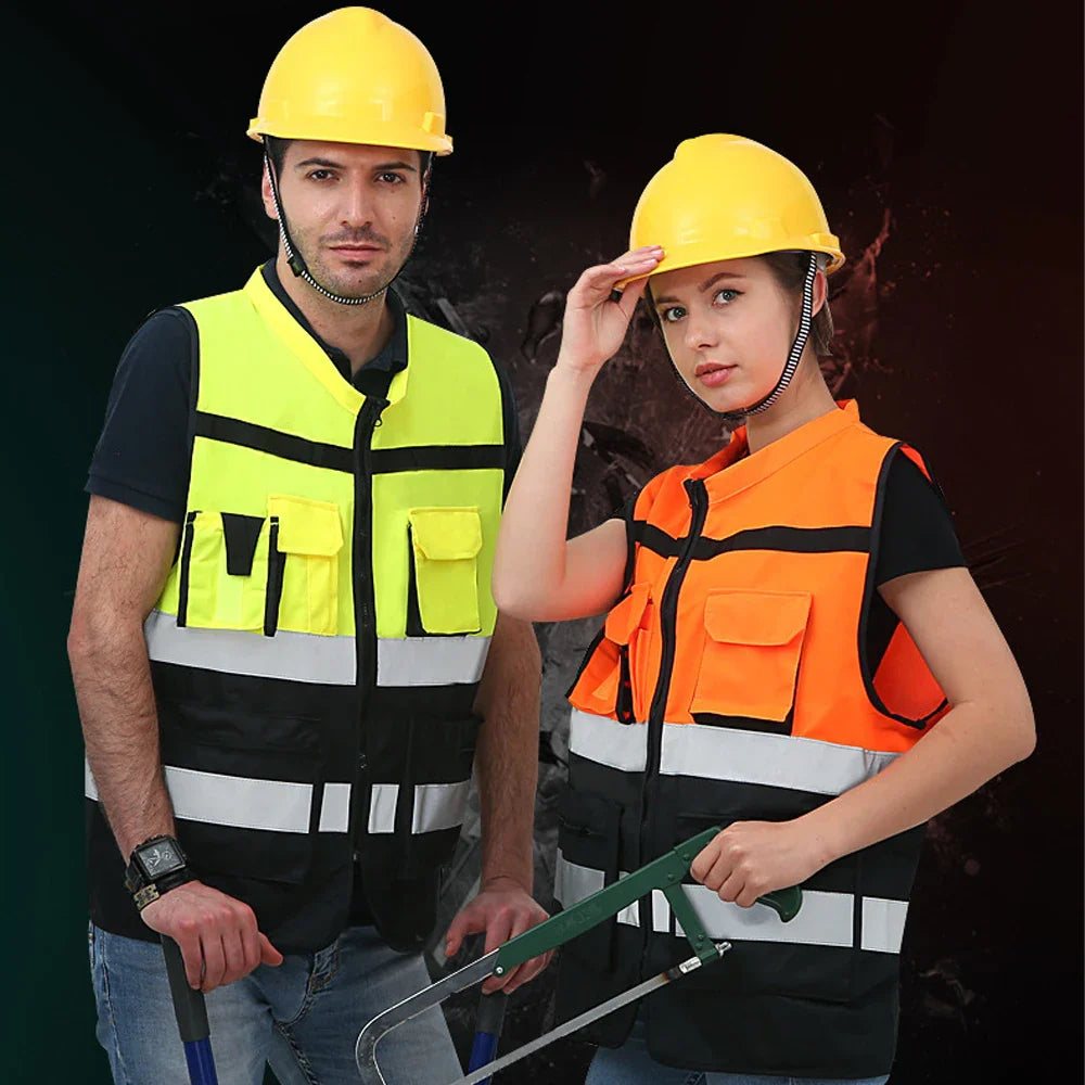 Dual Tone High Visibility Safety Vest with Multiple Pockets