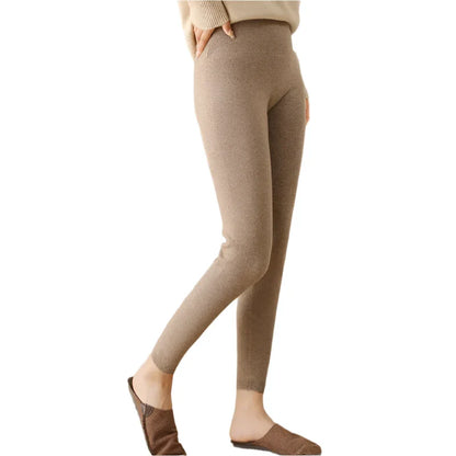 Versatile Cashmere Leggings Skin Tone  Slim Fit