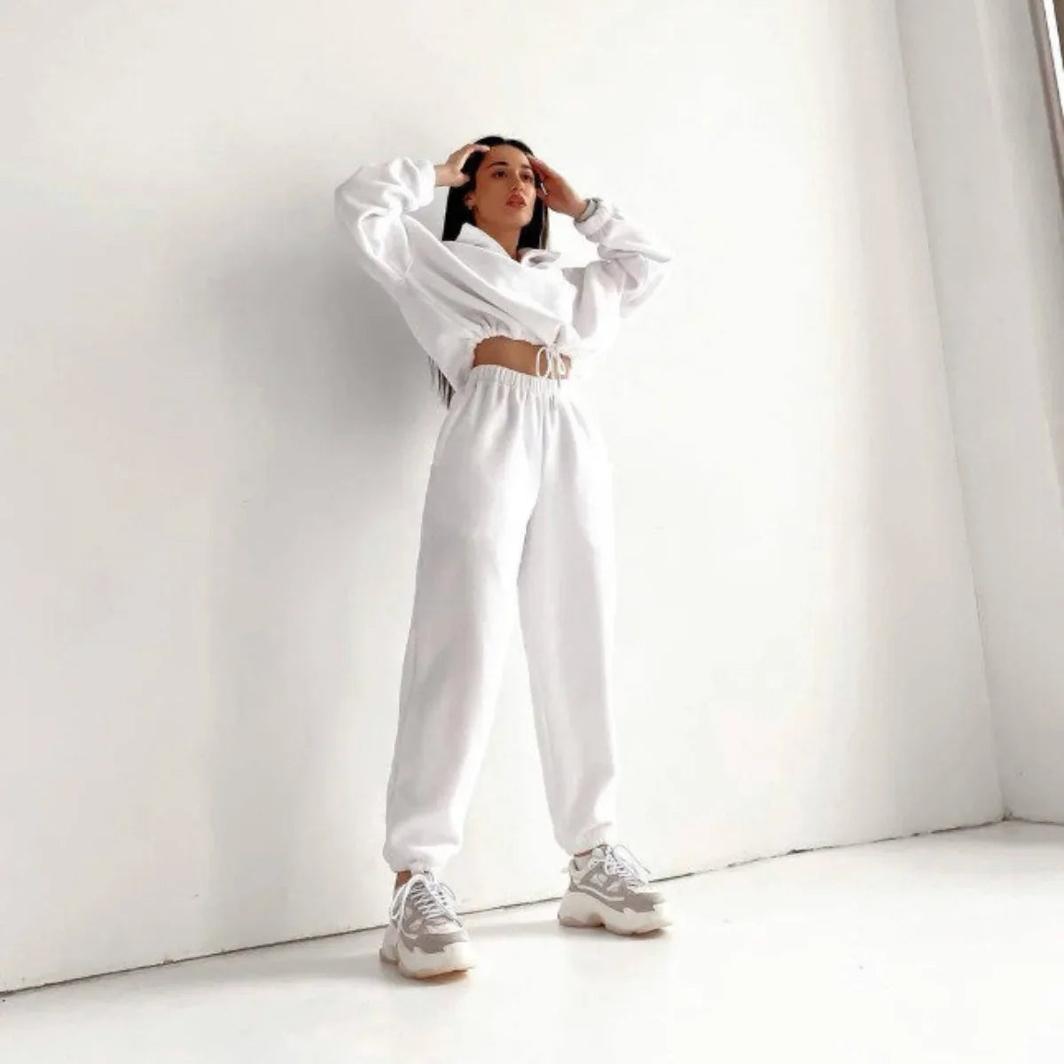 Women's 2 Piece Sportswear Set Hooded Sweatshirt Tracksuit Pants