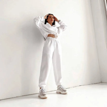 Women's 2 Piece Sportswear Set Hooded Sweatshirt Tracksuit Pants