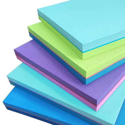 Contrast Color Yoga & Pilates Mat Soft TPE Non Slip 40x33x6cm