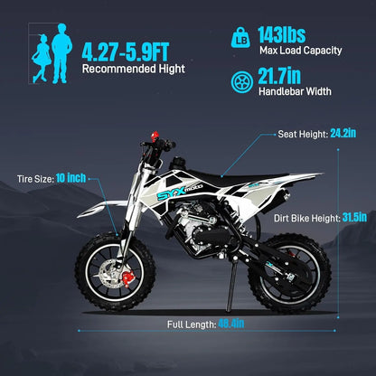 58cc Kids Dirt Bike - 4-Stroke Gas Powered Mini Pit Bike