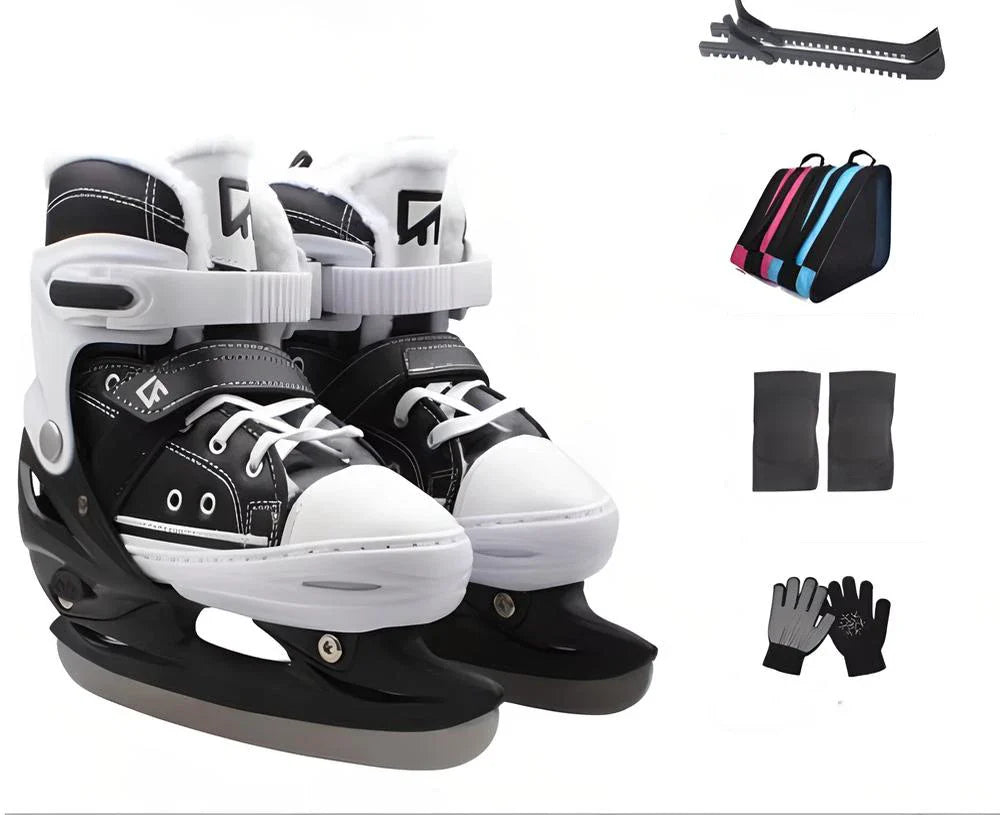Adjustable Inline Skates with Ice Skating Shoe Design