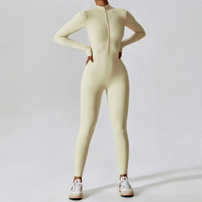 Women's Yoga Jumpsuit Long Sleeve High Intensity Workout