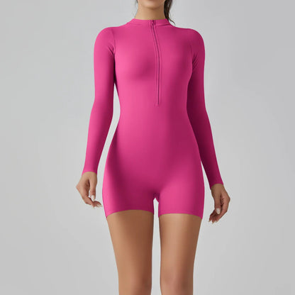 Stand Collar Zipper Tracksuit  Women's Yoga Jumpsuit