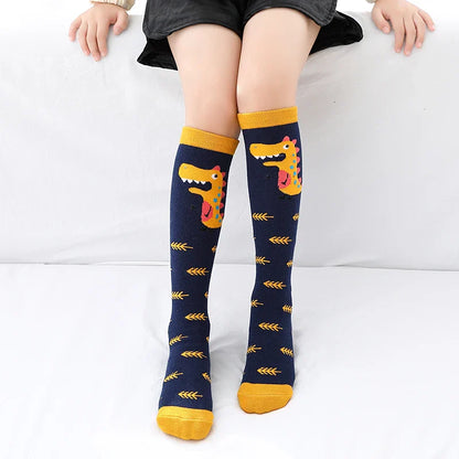 Colorful Embroidered Knee High Socks for Girls