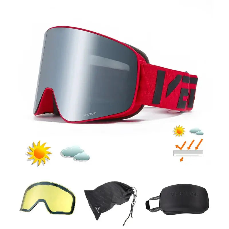 Superior Vision Magnetic Ski Goggles with UV400 Protection