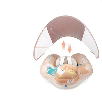 Sun Protection and Fun Inflatable Baby Swim Ring with Canopy