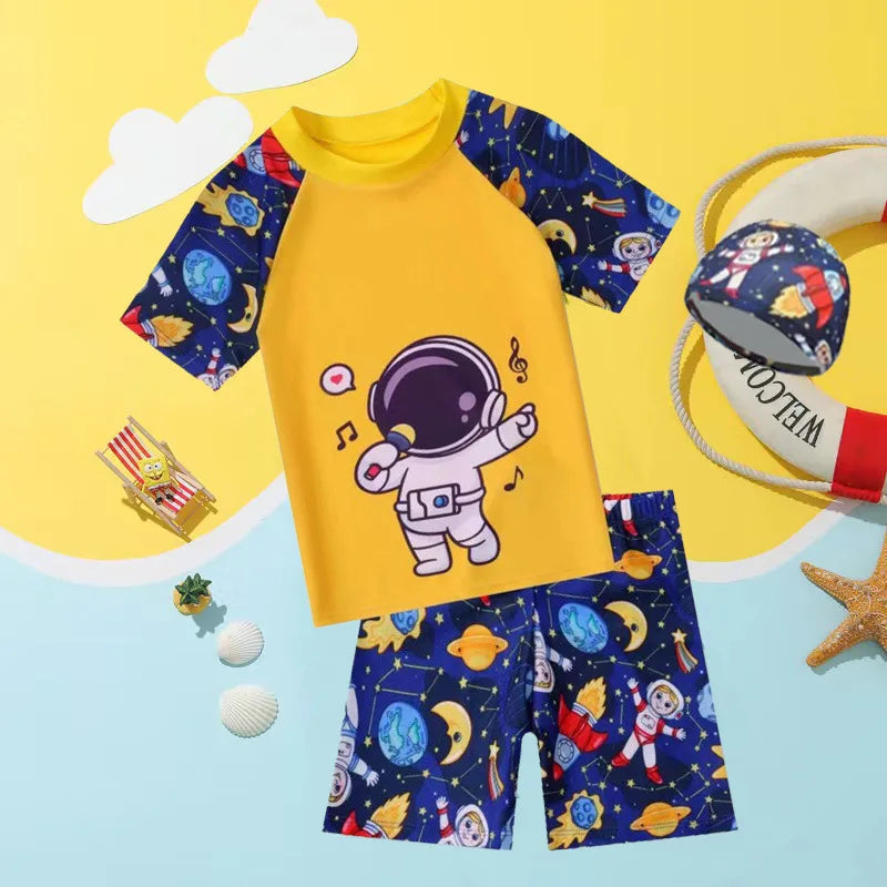 Cartoon Cute Sun Protection Swimsuit for Boys