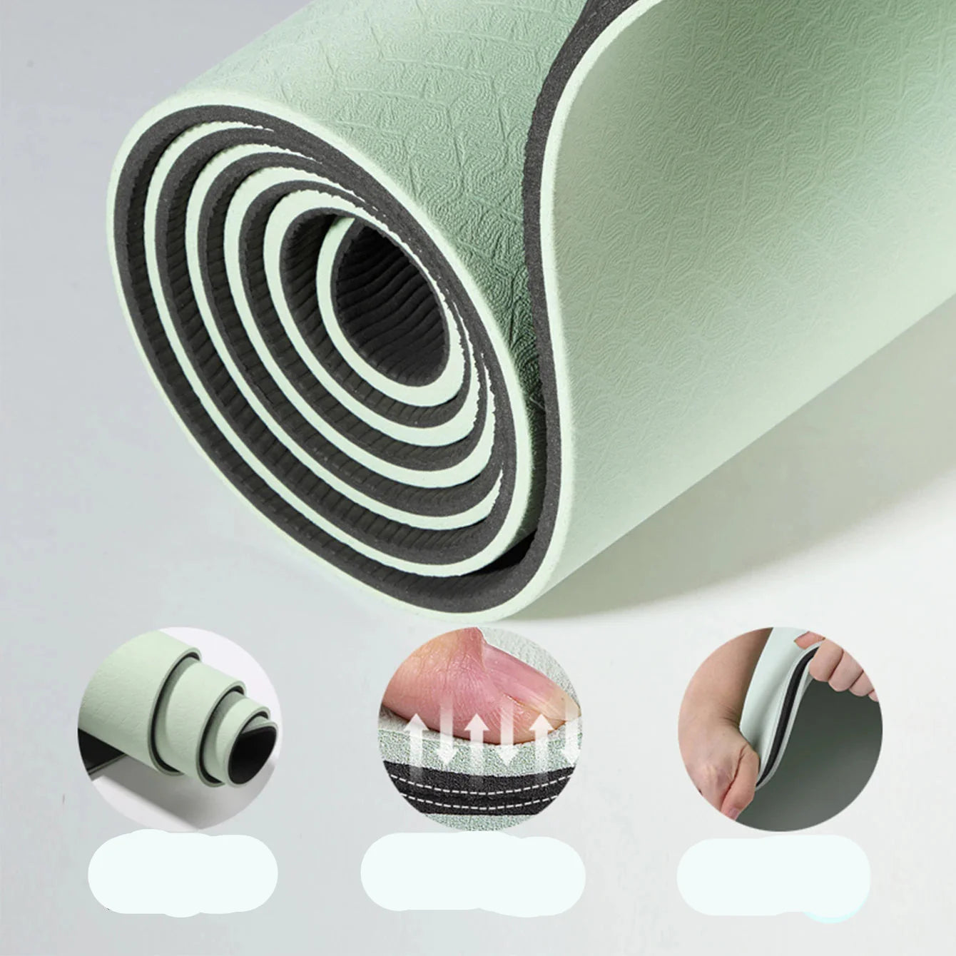 Women's Yoga & Fitness Mat Durable TPE Non-Slip Grip Ideal for Pilates
