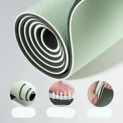 Women's Yoga & Fitness Mat Durable TPE Non-Slip Grip Ideal for Pilates