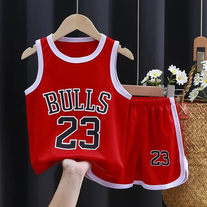 Summer Kids  Basketball Jersey and Shorts Set