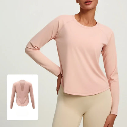 Mesh Yoga Long Sleeve Breathable Summer Sports Tee