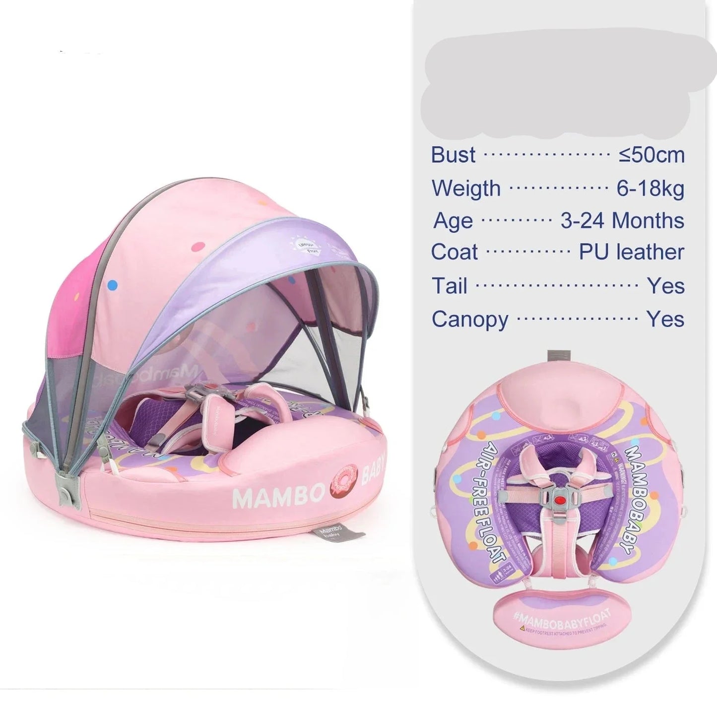 Float 2 Canopy & Chest Support for Safe & Fun Baby Swimming