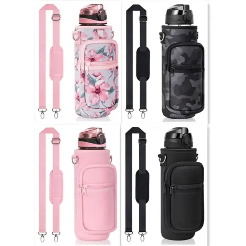 Water Bottle Sleeve with Phone Pouch & Strap | Outdoor Bag
