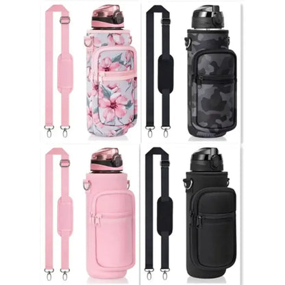 Water Bottle Sleeve with Phone Pouch & Strap | Outdoor Bag