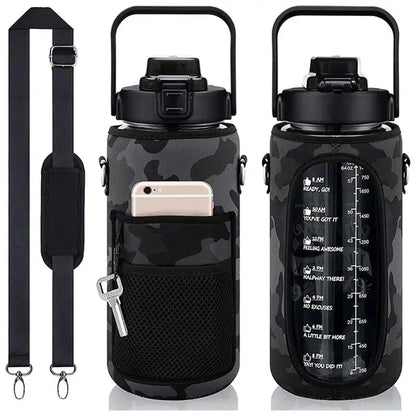 Motivational  Leakproof Half Gallon Water Bottle with Straw