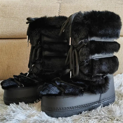 Stay Warm in Style  Y2K Fur Boots