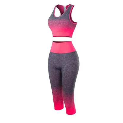 2-Piece Yoga Set with Elastic Sports Bra
